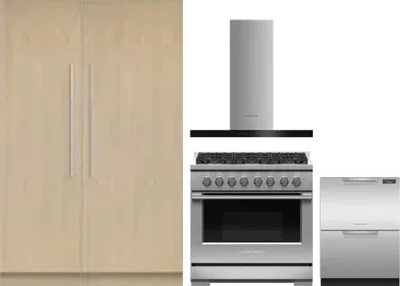 5 Piece Package Includes Refrigerator, Freezer, Range, Hood And Dishwasher